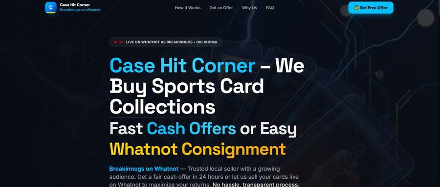 Case Hit Corner card trading sales funnel preview